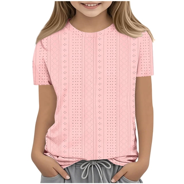 Bwiyojiz Tailles Mode 110-160 T-Shirt/chemise pour Enfants Uni Manches 3/4 Col Rond