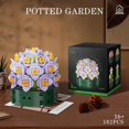thumbnail image 4 of Garden Purple Yellow Flowers Botanical Collection Set, 182 Pieces Modular Buildings, Decorative Home Office Creative Construction Toy Gifts, 4 of 5