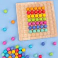 thumbnail image 4 of Wooden Go Games Set Dots Beads Board Games Toy Rainbow Clip Beads Puzzle, 4 of 8