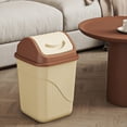 thumbnail image 1 of Square Trash Can With Lid Office Bathroom Waste Bin Plastic Garbage Container Odor Control Small Space Desk Yellow Yellow, 1 of 6