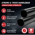 thumbnail image 3 of Krator Motorcycle Black Z-Bar Handlebar 1 Inch Compatible with Yamaha Road Star Warrior Midnight XV, 3 of 7