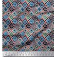 thumbnail image 1 of Soimoi Satin Silk Fabric Square Geometric Print Fabric by Yard 42 Inch Wide, 1 of 3