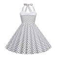 thumbnail image 1 of Plebaso Robes pour Filles Vintage Col Suspendu Taille à Pois Imprimé Robe Princesse Vêtements de Mode pour Filles, 1 of 5