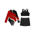 thumbnail image 4 of Yhong Leotards for Girls Gymnastics Bodysuits Long Sleeve Athletic Dance Unitard Ballet Dance Class Red 14, 4 of 5