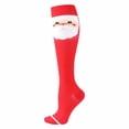 thumbnail image 1 of Aocisk Christmas Printed Calf Socks Long Tube Knee Socks with Compression Design Compression Socks for Support O s/m, 1 of 2