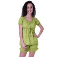 thumbnail image 1 of Moomaya Pyjama en Coton pour Femmes, Ensemble de Nuit 2 Pcs avec Shorts, Ensembles de Pyjama avec Shorts, 1 of 7