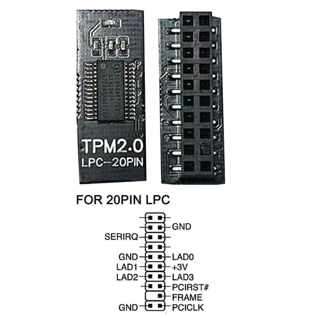 Module de Sécurité Tpm-2.0 Supporte Cartes Mères Multi-marques 12 18 20-1pin 1 UK