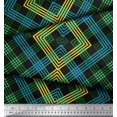 thumbnail image 2 of Soimoi Polyester Crepe Fabric Window Pane Check Decor Fabric Printed Yard 52 Inch Wide, 2 of 3