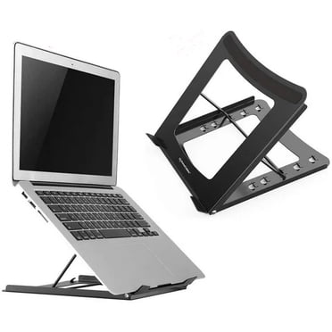 10''-15'' Adjustable Laptop Stand, Foldable and Portable Tablet Stand Laptop Bracket, Ergonomic 5 Height Adjustment Settings, Black