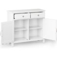 thumbnail image 3 of Connaught Armoire de Rangement d'Entrée Traditionnelle en Bois Massif de 40 Pouces de Large, Blanc, 3 of 7