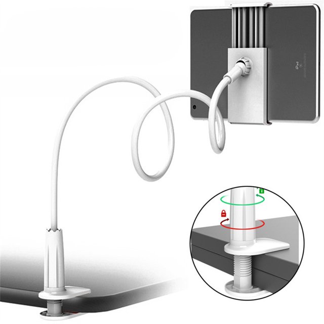 Support de Téléphone Cellulaire pour Tablette, Support Paresseux, Réglable, Universel, Rotation à 360°, Bras Longs Flexibles, Support à Pince, Col de Cygne, Support pour Téléphones
