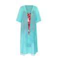 thumbnail image 5 of TopLLC Womens Summer Dresses Ensemble Deux Pièces à Imprimé Floral Flowy Chiffon Dress Grande Taille Col Rond Sans Manches Dress Invité de Mariage, 5 of 5