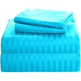 thumbnail image 2 of 700 Thread Count 100% Egyptian Cotton 3-Piece Fitted Sheet ( 1 Fitted Sheet + 2 Pillow Covers) 30 Inches Deep Pocket Size Stripe Pattern, 2 of 5
