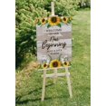 thumbnail image 5 of Darling Souvenir MADE WITH LOVE Personalized Welcome Sign/ Banner, Welcome To Our New Beginning Custom Sunflower Border Wedding, Engagement Party Sign - 18x12, 5 of 5