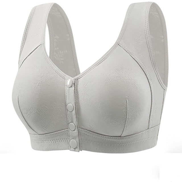 Bras for Women, Womans Solid Color Front Buckle Elastic Style Medium Sized Bra Without Steel Rim