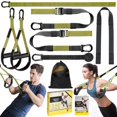 thumbnail image 1 of Kit d'Entraînement de Résistance à Domicile avec Poignées, Sangles d'Entraînement et Ancrage de Porte et Sac de Transport pour Gym à Domicile, Sangles de Résistance pour Intérieur et Extérieur (Vert), 1 of 5