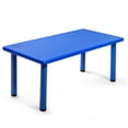thumbnail image 1 of Gymax Kids Plastic Rectangular Learn and Play Table Playroom Kindergarten Home Blue, 1 of 10