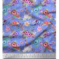 thumbnail image 1 of Soimoi Polyester Crepe Fabric Leaves, & Rose Floral Decor Fabric Printed Yard 52 Inch Wide, 1 of 3