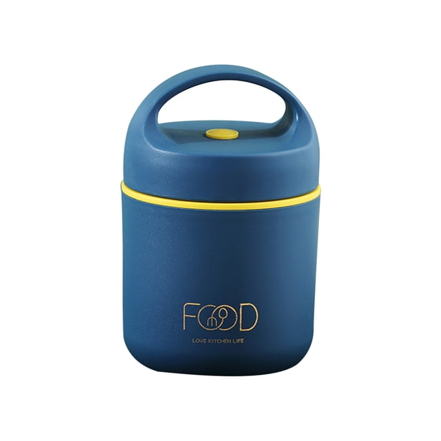 Boîte à Lunch Moderne Simple Boîte à Lunch Moderne Simple Boîte à Lunch Bleue 304 Acier Inoxydable Mini Tasse de Déjeuner Scellée Poignée Isolation Portable Extérieur Lait Tasse Pratique Soupe Conserve Tasse Bento Boîte pour Jeune