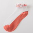 thumbnail image 1 of Women Casual Cute Solid Floral Mesh Splice Breathable Short Socks, 1 of 5