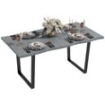 thumbnail image 1 of HOMCOM Dining Table with Wave-edged Tabletop and Steel Legs Kitchen Table, 1 of 10