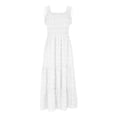 thumbnail image 3 of Birdeem Womens Sleeveless Extra Long Solid Shoulder Strap Dot Tank Top A-Line Hem Layered Dress, 3 of 5