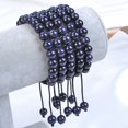 thumbnail image 2 of Natural Healing Power Gemstone Crystal Beads Unisex Adjustable Macrame Bracelets 8mm,Blue Sand, 2 of 4