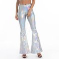 thumbnail image 3 of Pantalon à Taille Élastique pour Femmes Pantalon Évasé Style Boîte de Nuit pour Femmes Pantalon Moulant Micro Extensible Multicolore Pantalon Taille Haute pour Femmes Pantalon pour Femmes à Taille Élastique, 3 of 4