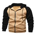 thumbnail image 1 of Contrast Color Long Sleeve Fleece Sweatshirts for Men‘s Hoodies Coat, 1 of 5