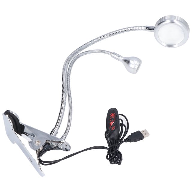 Clip Lampe de Bureau LED Double Lampe de Table de Lecture pour la Chambre à Coucher 10 Engrenages