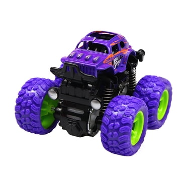 Staron Monster Truck Toys (Purple), Friction Powered Toy Cars Push and Go Vehicles for Kids Christmas Birthday Gift Inertia Cars Monster Trucks for Boys Stunt Car Toys Gift