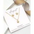 thumbnail image 2 of Goldtone August Peridot Birthstone CZ Earring & Necklace Set, 2 of 2