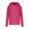 thumbnail image 3 of Swstbby Liquidation d'Automne! Hauts d'Automne pour Femmes Grande Taille, Chandail à Capuche à Manches Longues Col Rond Couleur Unie Rose Vif G, 3 of 4