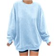 thumbnail image 1 of Penkiiy Chandail pour Femmes Mode Chandail Décontracté à Manches Longues à Col Rond pour Femmes Hauts Blouse Bleu Pâle Vêtements Y2K, 1 of 4