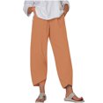 thumbnail image 2 of Women's Summer Comfortable Loose Wide Legged Fashion Solid Color Capris RXIRUCGD Orange, Taille: 3TG, 2 of 5