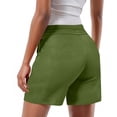 thumbnail image 4 of Plebaso Womens Casual Shorts Summer Drawstring Loose Shorts Solid Color Lightweight Walking Shorts for Women, 4 of 7