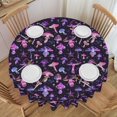 thumbnail image 1 of Nappe Champignon Violet Gothique Ronde 60 x 60 Pouces Housse de Table Polyester Résistante aux Taches et aux Plis Nappe pour Cuisine Salle à Manger Café Fête, 1 of 5