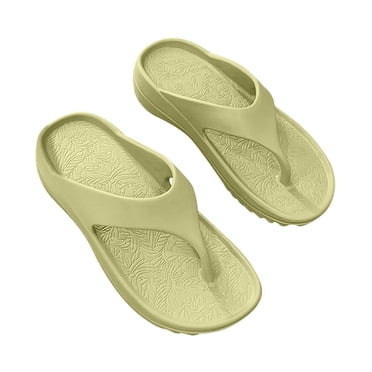 Gspmoly Women Slides, Lazy Shoes Women's Orthotic Flip Flops With Arch Support Soft Thong Sand Shower Slides Green 40