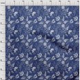 thumbnail image 4 of oneOone Coton Flex Bleu Foncé Tissu Jacobée Robe Florale Tissu Tissu Imprimé par la Cour 40 Pouces de Large, 4 of 4