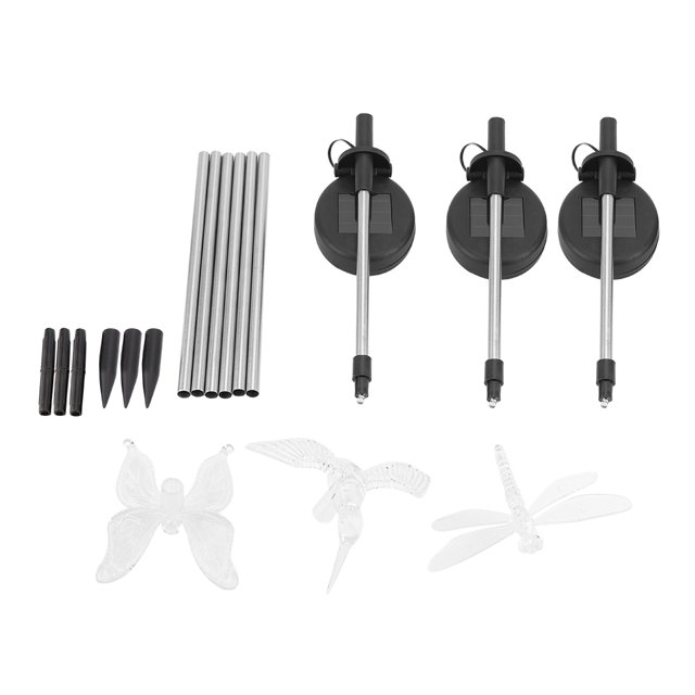 3PCS Coloré Solaire Alimenté Pelouse Lumière Extérieure Papillon / Oiseau / Libellule Jardin LED Lampe