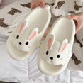 thumbnail image 4 of Wangsaura Women Bathroom Slippers Cute Rabbit Soft Sole Non-slip Open Toe Shower Slide Sandals House Shoes, 4 of 7