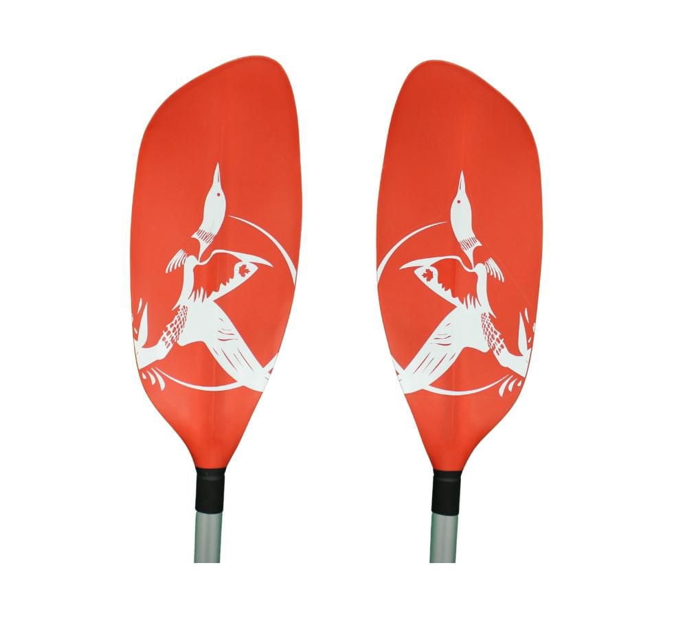 Blue Dog Marine Pagaie de Kayak 'Loon' 230 CM, Rame de Navigation légère en Aluminium pour Kayaks Gonflables avec poignées en Mousse - Rouge