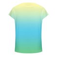 thumbnail image 5 of Pompotops Femmes Décontracté Dégradé Couleur Manches Courtes T-Shirt Tunique Chemisier Tops, 5 of 5
