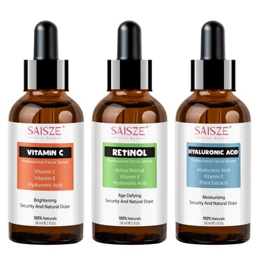 SAISZE Anti Aging Serum Kit Face Serum Facial Serum, Retinol Serum & Vitamin C Serum & Hyaluronic Acid Serum, for Firming, Hydrating for Face Day & Night Skin Care