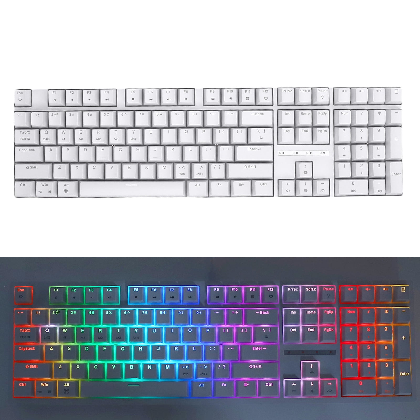 Wireless Mechanical Keyboard, Hot Swap USB C Wired BT 5.1 2.4Ghz Mechanical Keyboard  for PC Laptop
