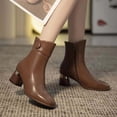 thumbnail image 1 of LSLJS Bottes Mi-Mollet à Talons Hauts pour Femmes, Bottes Rétro de Mode pour Femmes à Talon Épais à Talons Hauts Bout Mi-Mollet, Bottes Mi-Mollet pour Femmes, 1 of 8