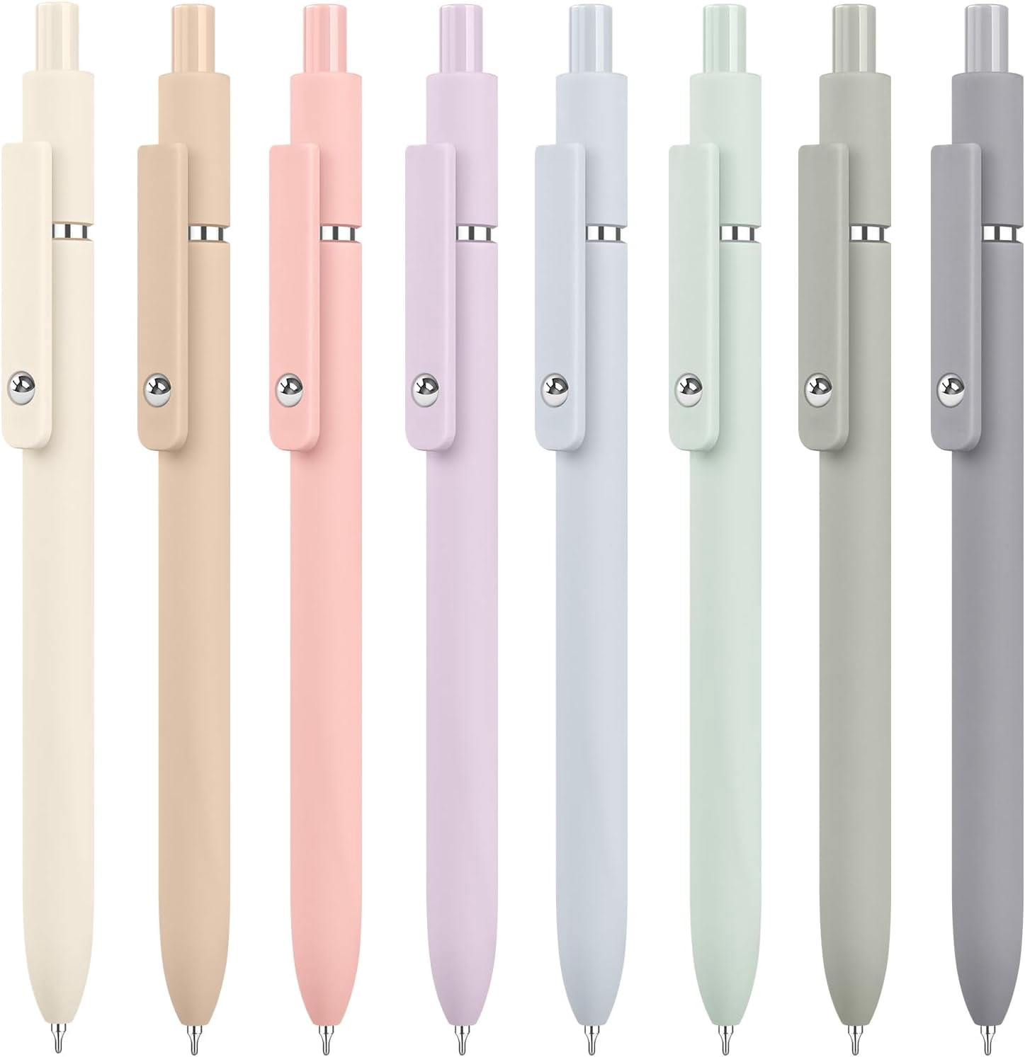 XINQIHANG 8 Pack Cute Gel Pens, Retractable Gel Ink Pen, Fine Point 0.5mm Black Ink Rolling Ball Gel Pens, Smooth Writing Aesthetic Pens for Home School Office Supplies