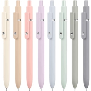 XINQIHANG 8 Pack Cute Gel Pens, Retractable Gel Ink Pen, Fine Point 0.5mm Black Ink Rolling Ball Gel Pens, Smooth Writing Aesthetic Pens for Home School Office Supplies