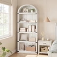 thumbnail image 4 of Bookcase Arched Bookshelf 71.65in Tall Bookcase Farmhouse Display Storage Rack Wooden Bookshelves for Home Office, Living Room, 4 of 9