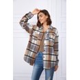 thumbnail image 2 of ORUYROP Womens Casual Plaid Shacket Button Down Long Sleeve Shirt, 2 of 5